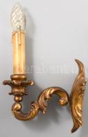 Barokk fa tükör és falikar pár. cca 18. sz vége - 19. sz. eleje, blondel, pótolt fózolt szélű 20. sz...