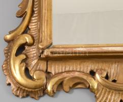 Barokk fa tükör és falikar pár. cca 18. sz vége - 19. sz. eleje, blondel, pótolt fózolt szélű 20. sz...