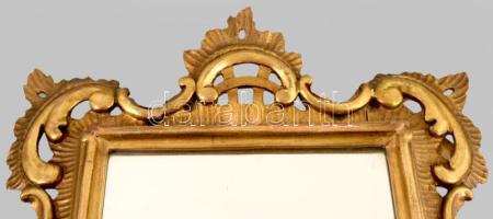 Barokk fa tükör és falikar pár. cca 18. sz vége - 19. sz. eleje, blondel, pótolt fózolt szélű 20. sz...