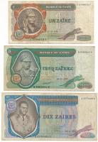 Kongói Demokratikus Köztársaság (Zaire) 1976. 1Z + 1977. 5Z + 1976. 10Z T:F Democratic Republic of Congo (Zaire) 1976. 1 Zaire + 1977. 5 Zaire + 1976. 10 Zaire C:F