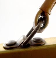 Utazótáska, stílusos régi, tiszta marhabőr, réz csatokkal, szép állapotban 40x37 cm