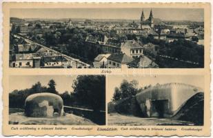 1940 Komárom, Komárno; látkép, Erzsébetsziget, Cseh erődítmény a trianoni határon (betonbunker) / general view, Czech fortress (concrete bunker) (ragasztónyom / glue marks)