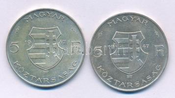 1947. 5Ft Ag "Kossuth" (2x) T:VF Adamo F8.1