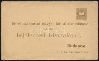1897 Használatlan teljes bejelentési lap / Unused PS-change of address form