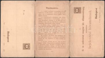 1897 Használatlan teljes bejelentési lap / Unused PS-change of address form