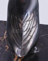 Marti Font francia szobrász. Kacsa szobor, fém, márvány, jelzett. 15 cm