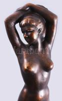 Oláh Sándor (1907-1983): Balerina akt. 1981, bronrozott epoxi, jelzett, 49 cm