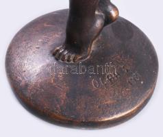 Oláh Sándor (1907-1983): Balerina akt. 1981, bronrozott epoxi, jelzett, 49 cm