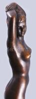 Oláh Sándor (1907-1983): Balerina akt. 1981, bronrozott epoxi, jelzett, 49 cm