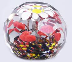 Levélnehezék, millefiori cseh 9 cm