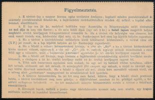 1895 Táviratlap / PS-telegram "RÉTFALU"