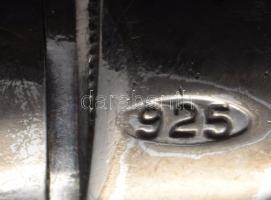 Ezüst(Ag) masszív karkötő, jelzett, h: 18 cm, nettó: 14,7 g