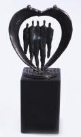 Corry Ammerlaan (1947): Együtt. Bronz, márvány talapzaton, jelzés nélkül. 15 cm