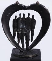 Corry Ammerlaan (1947): Együtt. Bronz, márvány talapzaton, jelzés nélkül. 15 cm