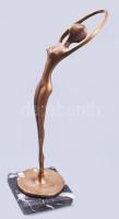 Art deco táncos, Réz, márvány talapzaton, jelzés nélkül. 30 cm