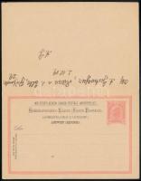 1909 Díjjegyes válaszos levelezőlap, visszaküldve / PS-reply card, returned