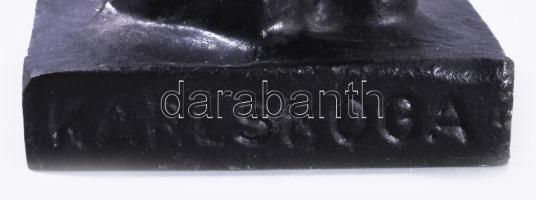 Öntőmunkás, vasmunkás. Öntöttvas, Karlskoga Bergsamnn öntöde / cast iron figurine of a foundry worke...