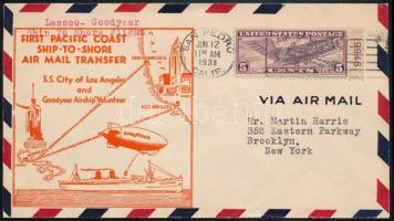 1931 Légi levél / Airmail cover "SAN PEDRO" - New York