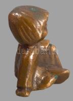KIslány bronz figura, ca 1960. j. n. 8 cm
