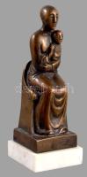 Paizs László (1935-2009): Anya gyermekével, Bronz, márvány talapzaton, jelzett. 20 cm /// László Paizs (1935-2009): Mother with Child. Bronze on marble base, signed, 20 cm.
