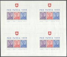 1936 Mi block 2, 4 blokkot tartalmazó teljes ívben / complete sheet RRR! (Mi EUR 370,-)