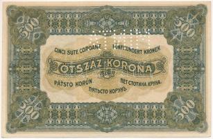 1920. 500K "Orell Füssli Zürich" "MINTA" perforációval és piros "000 000000...