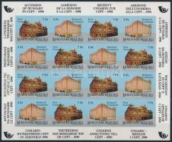 1991 Magyarország csatlakozása a CEPT-hez vágott teljes ív (50.000) / Mi 4131-4132 imperforate sheet