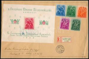 1938 ORBÉK blokk ajánlott helyi levélen / Mi block 2 on registered local FDC