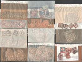 Hivatalos bélyegek 3-as lyukasztással, kb 680 db + Arató-Parlament 79 db bélyeg tasakokban