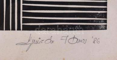 Olvashatatlan jelzéssel (...János), működött a XX. sz. második felében: Madonna keresztje, 1986. Lin...