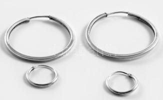 Ezüst(Ag) creole fülbevaló, 2 pár, jelzett, d: 1,2 és 2,9 cm, nettó: 2,1 g