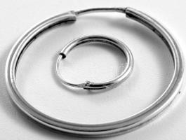 Ezüst(Ag) creole fülbevaló, 2 pár, jelzett, d: 1,2 és 2,9 cm, nettó: 2,1 g