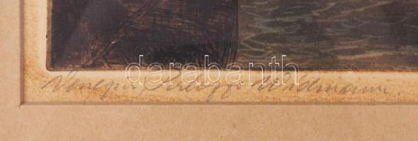 Paulovits Pál (1892-1975): Venezia, Palazzo Widmann. Színezett rézkarc, papír, jelzett. Kissé foltos...