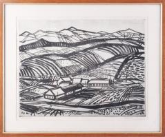 Luzsicza Lajos (1920-2005): Liptó (Felvidék, Tátra). Rézkarc, papír. Jelzett. 19x29 cm. Üvegezett fakeretben.