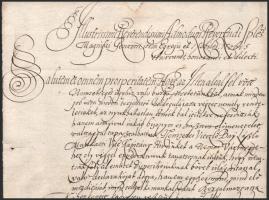 1706 II. Rákóczi Ferenc fejedelem levele Ugocsa vármegyének. Bay László ezereskapitány, munkácsi vár...