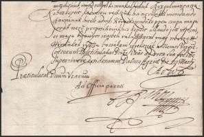 1706 II. Rákóczi Ferenc fejedelem levele Ugocsa vármegyének. Bay László ezereskapitány, munkácsi vár...