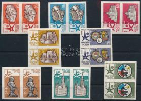 1958 Brüsszeli világkiállítás vágott sor párokban (néhány apró ránc) / Mi 1519-1526 imperforate pairs (some small creases)