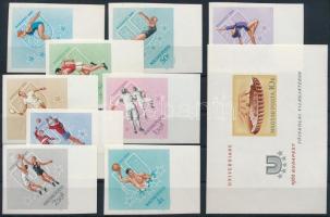1965 Universiade vágott ívszéli sor + vágott blokk / Mi 2153-2161 + block 50, imperforate lot