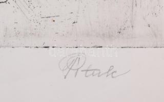 Pituk József Viktórián (1906-1991): Segélythívók, 1972. Rézkarc, papír, jelzett, számozott (86/100),...