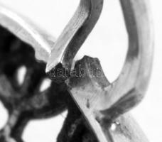 Ezüst(Ag) áttört mintás gyűrű, jelzett, méret: 62, nettó: 3,5 g