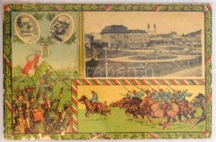 100 db RÉGI (1905 előtti!) litho város képeslap modern fotóalbumban, főleg Magyarország, Erdély, Fel...