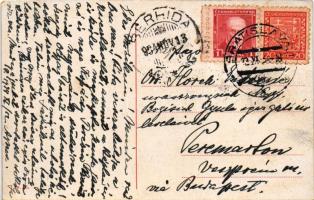 1934 Pozsony, Pressburg, Bratislava; Ligeti kávéház, terasz vendégekkel és pincérekkel, háttérben a ...