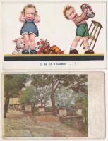 9 db RÉGI zsáner motívum képeslap / 9 pre-1945 motive postcards in various topics