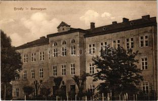 1916 Brody, Gimnazyum. F. West / Gymnasium / high school + 14/32 Feldkompagnie" "K.u.k. Feldpostamt 90"
