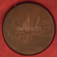 Berán Lajos (1883-1943) ~1931. "Budapesti emlék" kétoldalas bronz emlékérem (80mm) + kiseb...