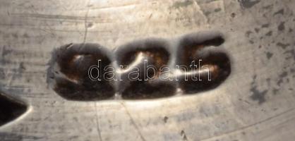 Ezüst(Ag) 12 köves gyűrű, jelzett, méret: 58, bruttó: 9 g