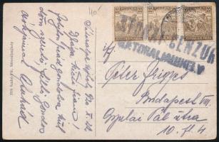 1920 Képeslap "CENZÚRA SÁTORALJAÚJHELY" / Censored postcard