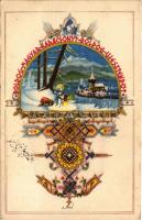 1948 Boldog Magyar Karácsonyt, Boldog Újesztendőt! / Hungarian Irredenta Christmas and New Year greeting s: Bozó (gyűrődések / creases)