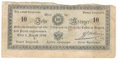 1849. 10kr "Almásy", "E" sorozat T:VG Hungary 1849. 10 Kreuzer "Almásy", with "E" prefix C:VG Adamo G101