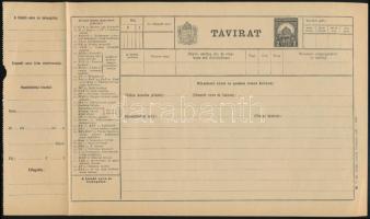 1929 Használatlan távirat / Telegram, unused